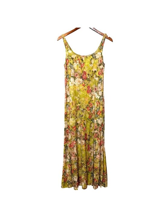 Peruvian Connection Dresses & Skirts - Peruvian Connection St Barth Floral Sleeveless Maxi Dress Green & Pink Size M